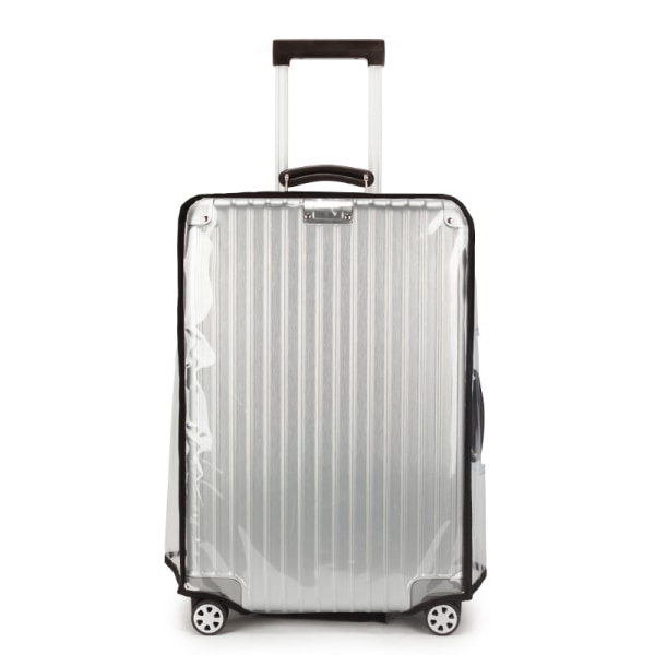 #Black edge transparent waterproof PVC luggage cover，24 inches#