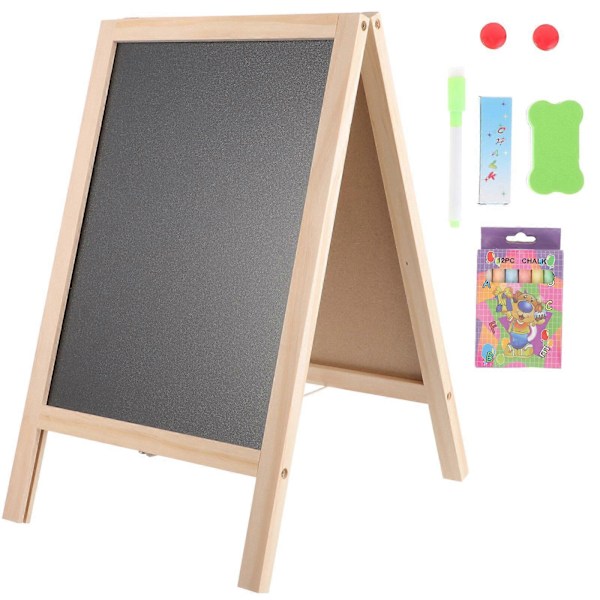 1 Sett Dobbeltsidig Krittavle Barn Whiteboard Skrivebrett Frittstående Krittavle for Barn