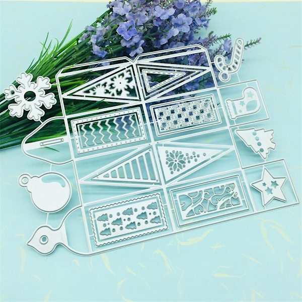 Julklappsförpackning Metallskärande Dies Stenciler För Diy Scrapbooking Dekorativ