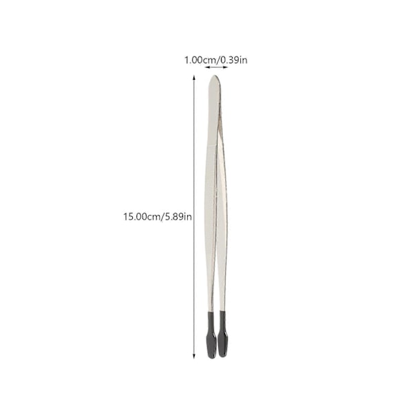 Pinsett med gummispiss Lange pinsetter Flat tupp Perle Stempel Smykker Pinsett Tang