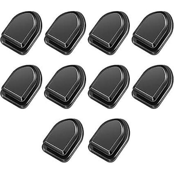 10 Stk Bil Selvklebende Kroker Mini Bil Selvklebende Kroker Multifunksjonelle Mini Bil Dashbordkroker for Nøkler, USB-kabler, Øretelefonkabler, Svart