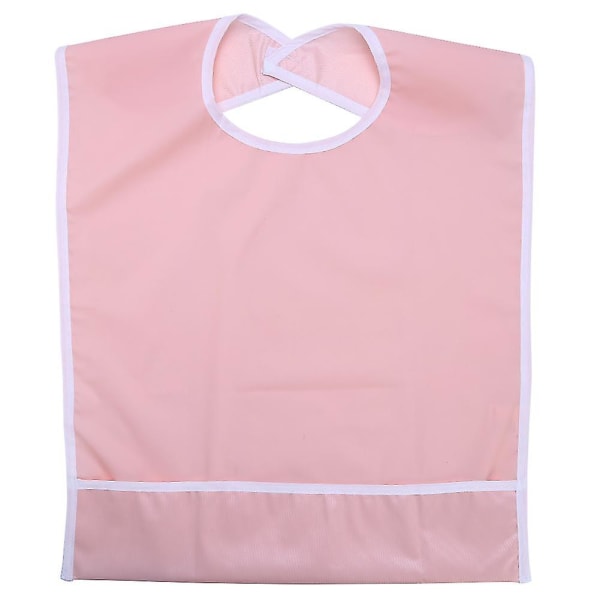 Vattentät haklapp för vuxna och äldre, skydd för kläder vid måltider (orange rosa)