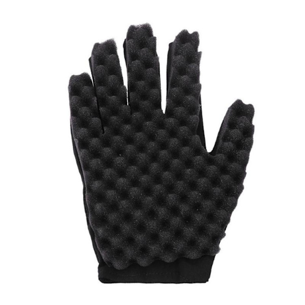 2 st Magic Curly Sponge-handskar för frisörer Vågig Svart Smutsig Brai