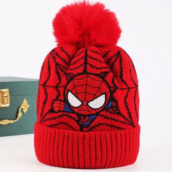 #(Rød) Børne Drenge Spider-Man Hue Vintervarme#