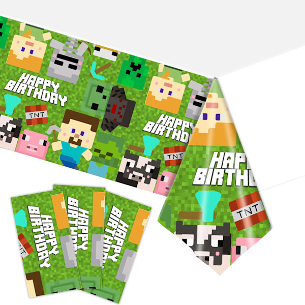 3 st Engångs PE-Duk Plastduk Pixel World Tabl