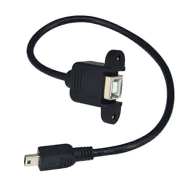 USB Type B USB-B Hunn med Panelmontering til Mini USB Plugg Hann Adapterkabel