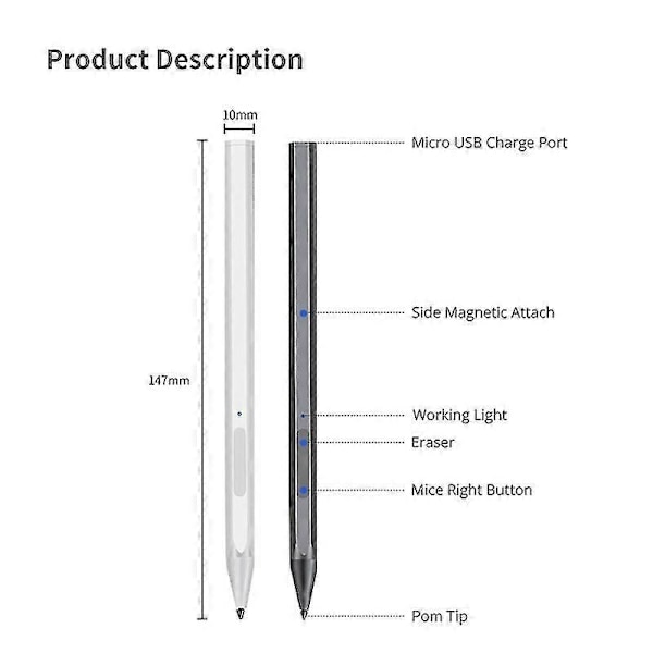 Til Lenovo Tab P11 Pro 11,5 tommer Tb-j706f Trykfølsom Pen Til Lenovo Tab P11 Pro Sort