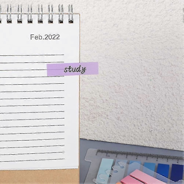 1200 stk. Sticky Index Tabs, Flyttbare Filfaner Fargede Skrivbare Rektangel Bokmerker Med Linjal