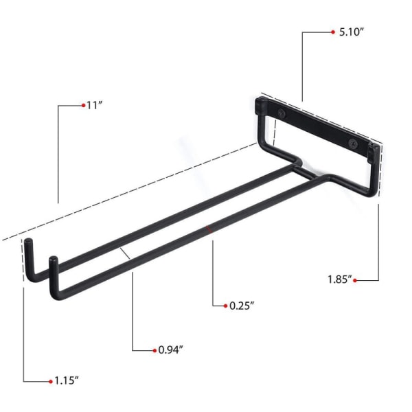 #2-delt hylde 1-4 række glas skinne glasstativ vinflaskeholder#