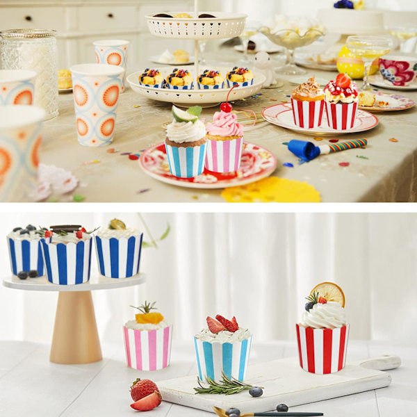 50 stk Blå Papir Cupcakeformer til Bursdag Bryllup Fest