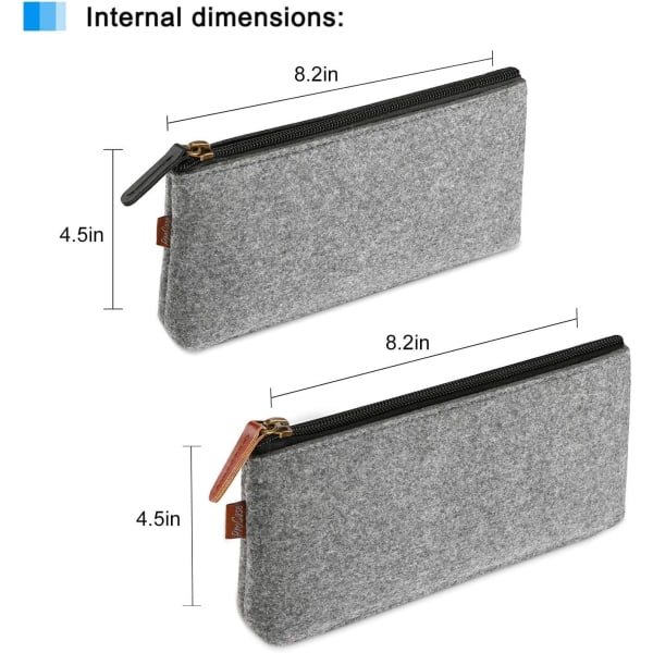 Pennetaske, filt etui til skoleartikler, lynlåstaske til penne, pen