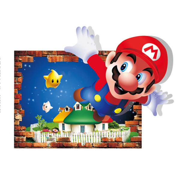 #Mario 3D väggdekal, tapet, PVC, dekoration, 47*36cm#