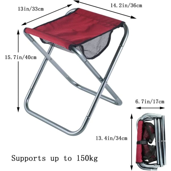 Bærbar liten sammenleggbar krakk, utendørs camping mini sammenleggbar stol