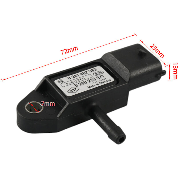 Insugningsgrenrörstrycksensor Boost-sensor 0281002593