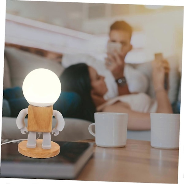 Bordslampa Trärobot Barn Pojke Födelsedagspresent