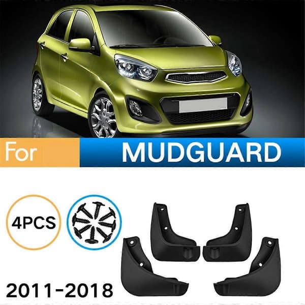 4 stk. bil mudguard mudderklapper stænkskærm til Picanto 2011-2018 biltilbehør