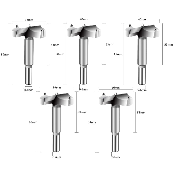 /#/35/40/45/50/60mm Diameter Bor Bits Karbid Træskærer Trælinse/#/