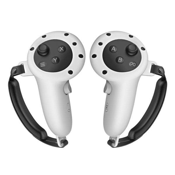 Silikon Grepp (Grå) för Meta Quest 3 Controller med Justerbar Rem