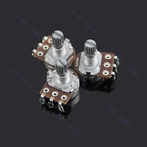 3 st A250k Potentiometer Splined Pot Elgitarr Bas Effektförstärkare Ton Volym