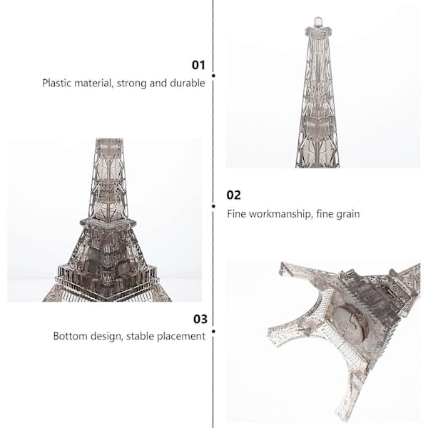 1 Sett med Transparent Krystallpuslespill Eiffeltårn Modell Dekorativt 3D Puslespill