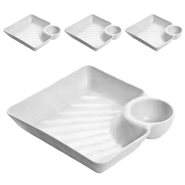 4 stk. Plastik Serveringsbakke Serveringsfade Madbakke til Snacks Mad Småkager Pommes Frites