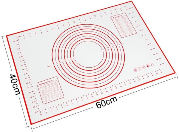 *Silikonbakematte Non-Stick Deigmatte (60 x 40 cm rød)*