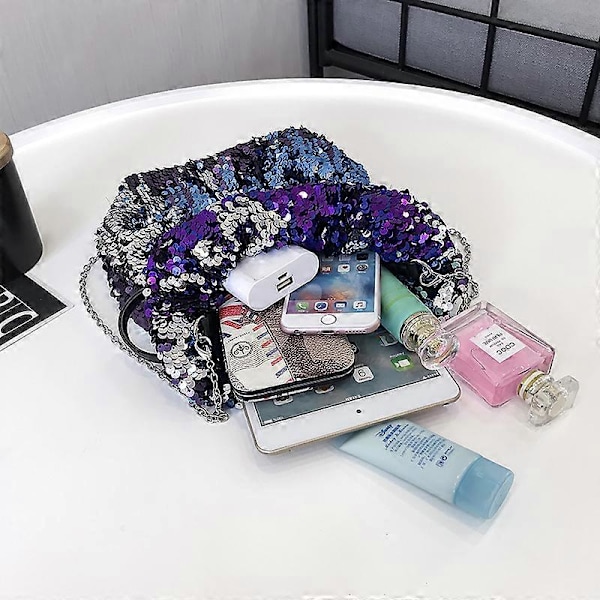 Dam Drawstring Bucket Bag Tote Handväska Clutch Dubbelsidig Jag
