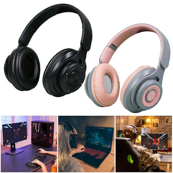 Kokoontaitettavat langattomat kuulokkeet HiFi-äänellä, pikalatauksella, melunvaimennuksella, mikrofonilla, 10 tunnin toistoajalla, Bluetooth-yhteensopivat 5.3 Over Ear -kuulokkeet