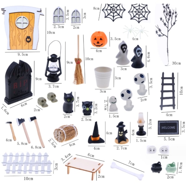 Miniature Halloween Dekoration, Miniature Dukkehjem, Miniature Ha
