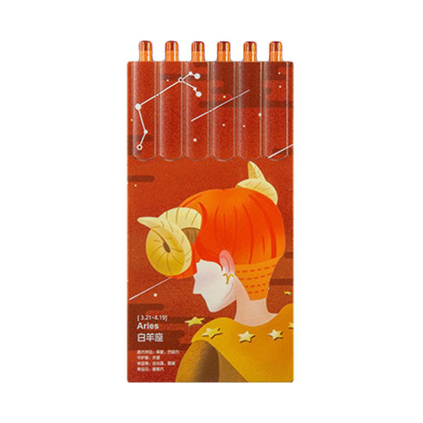 0,5 mm indragbar gelpenna Tolv konstellationer Style 6-pack påfyllningsbar gelpenna