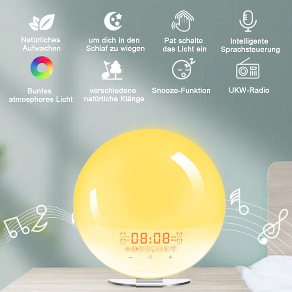 #Natlampe stemningslys vækkeur - søvnstøtte, Bluetooth, radio,#
