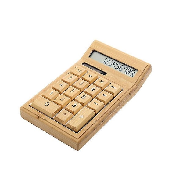Ympäristöystävällinen bambu elektroninen laskin laskuri vakiotoiminto 12 numeroa aurinko & paristo kaksois P