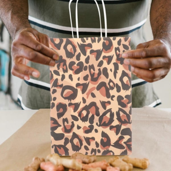 12 stk. Papir Gaveposer Håndholdte Handleposer Kreativt Dyremønster Tote Bag