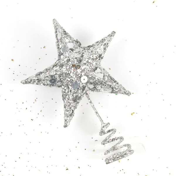 *15cm Sølv Stjernegran Elegant Glitrende Juletre Stjerne Chris*