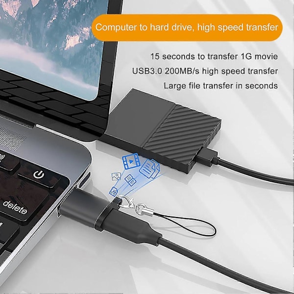 Universaali USB-sovitin Supernopea datan synkronointi Pikalataus Häiriönesto Laaja yhteensopiva TYPE-C - USB-muunnin Toimistotarvikkeet
