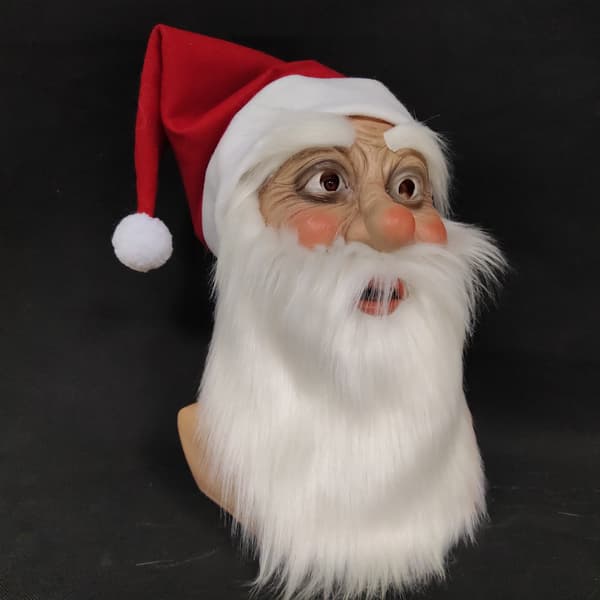 #Latex Julemandmaske (Blå Øjne)#