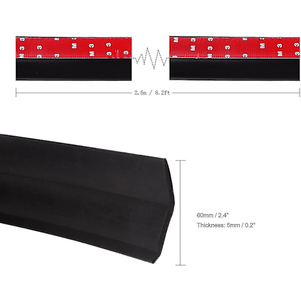Universal Front Spoiler for Bil - Gummi-klistremerke, Lip Splitter, Karosseriskjørt