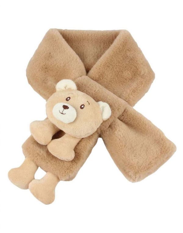 #Barns vinterkhakisjal, teddybjørn dekorativt plysjsjal#