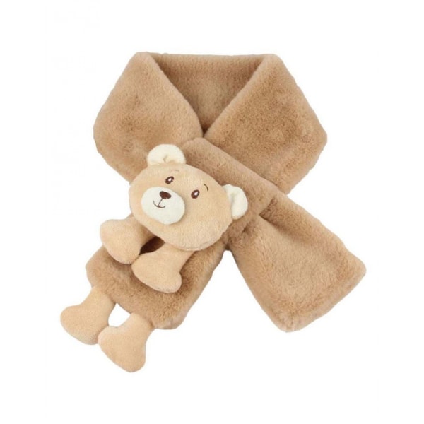 #Børne vinter khaki tørklæde, teddybjørn dekorativt plys tørklæde#