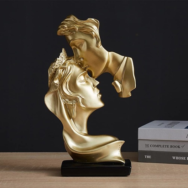 Creative Kissing Couple Statue - Guldstatue Resin Kissing L