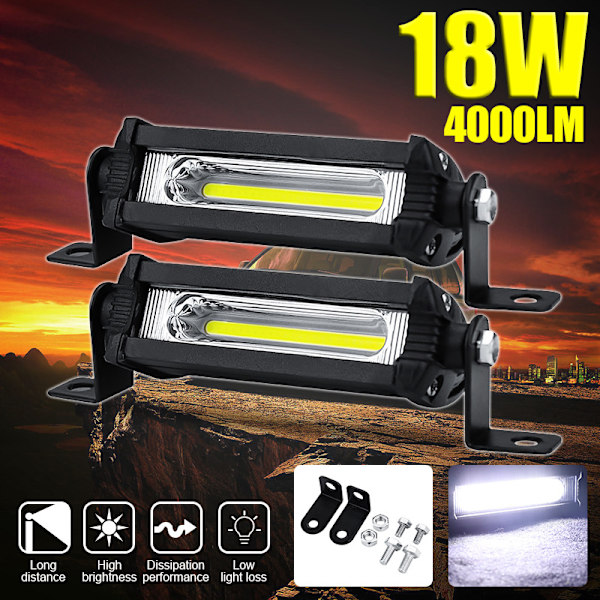 2-delt bil LED arbeidslys COB 9W mini liten enkel rad refi