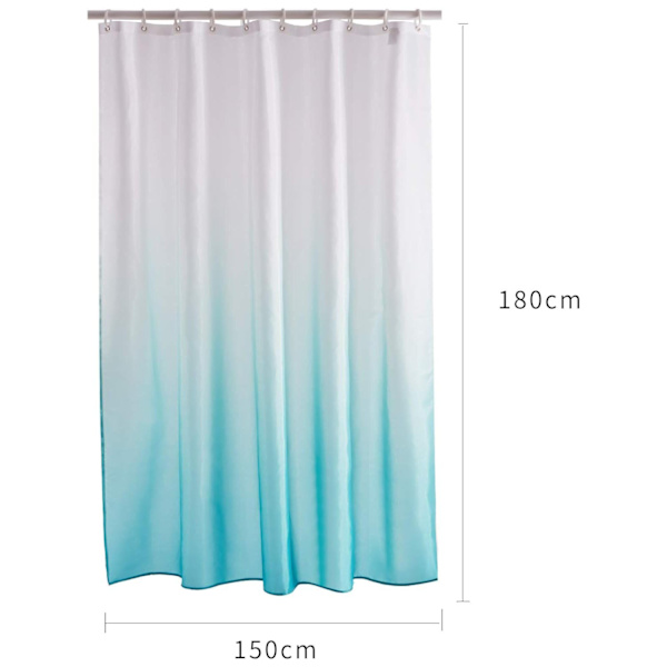 #Duschdraperi 150x180 vit till akvamarin#