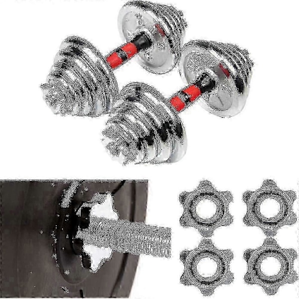 Dumbbell Spinlock -lukot, liukumattomat 25 mm:n standardi Spinlock-kaulukset, ruuvikorkit käsipainotankoihin, Barbell Star -kaulukset A-yuhao, 4 kpl