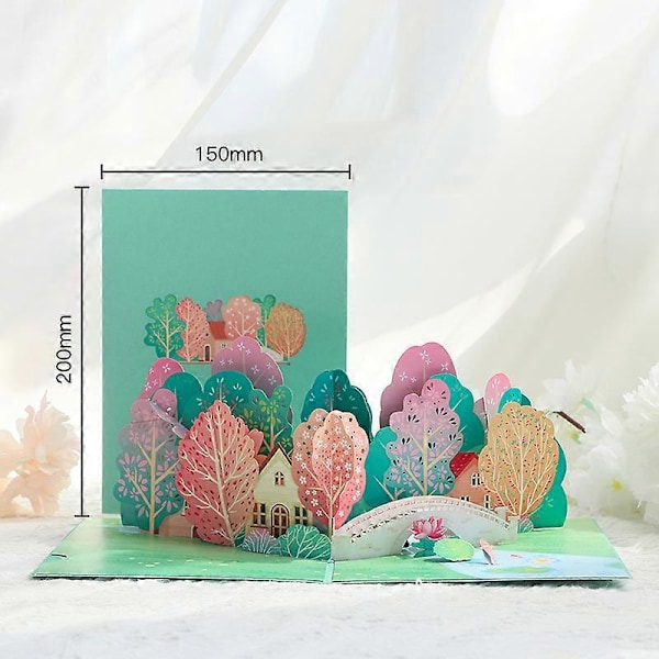3D Kesätervehdyskortti Toistuva Taitettava Onnittelukortti Hieno Paperimateriaali Käsityö