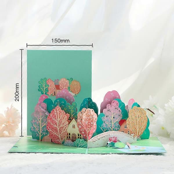 3D Sommar Grattiskort Upprepande Vikning Grattiskort Utsökt Pappersmaterial Hantverk