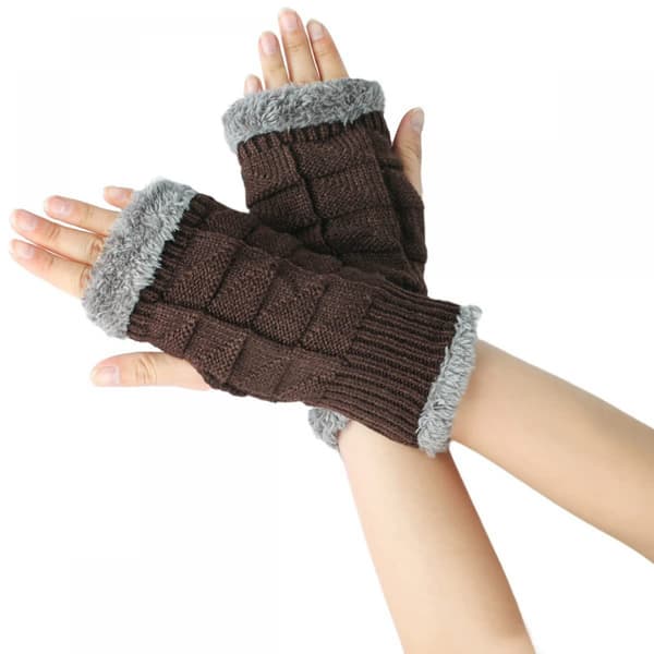 #Brune vinterhansker for kvinner, varme#