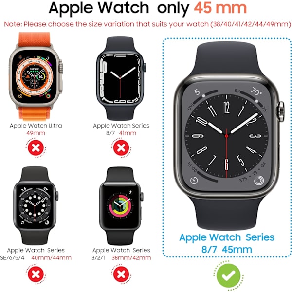 2-pack Skal för Apple Watch Series 8/7/6/5/4/SE 2/SE med skärmskydd