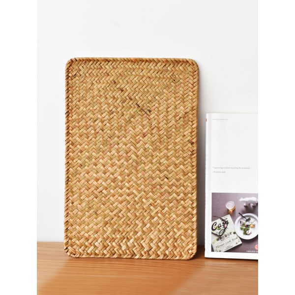#Sett med 10 naturlige sjøgress-underlag 27*16 cm Rektangulære Rattan-underlag Vevde Vikle-underlag for middag/kaffebord#