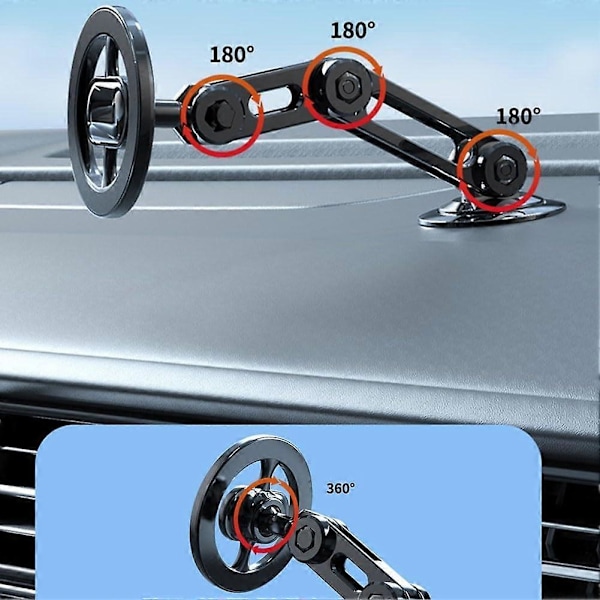 360 astetta kääntyvä magneettinen autopuhelinpidike