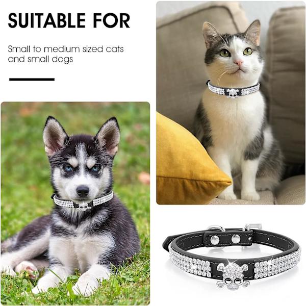 S-CP376-4 Svart - 2 stycken Justerbara syntetiska läderhalsband med